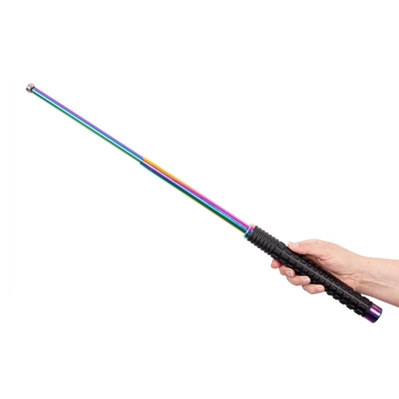 Sport si Outdoor - Sporturi de contact - Produse autoaparare - Baston Telescopic Pliabil DEPOX®, Finisaj Multicolor, Maner Antiderapant, 65 cm - Infinity.ro