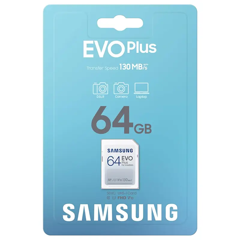 Laptop, Telefoane si Tablete - Telefoane mobile si accesorii - Accesorii Telefoane - Carduri memorie si card reader - Card SDXC 64GB Samsung EVOPlus 130MB/s class 10 FFD V10 MB-SC64K/EU - Infinity.ro