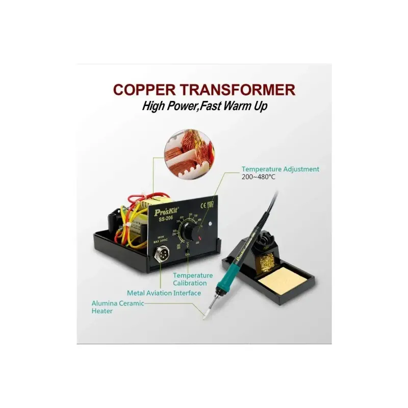 Casa si Gradina - Constructii - Scule electrice si accesorii - Pistoale de lipit - Statie de lipit cu functie de reglare temperatura Pro'sKit SS-206B - Infinity.ro