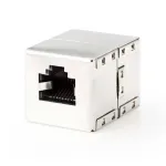 PC, gaming si accesorii - Retelistica - Cabluri si accesorii - Adaptor prelungire retea Nedis CCGB89011ME Cat6 STP Gigabit 8P8C RJ45 mama - 8P8C RJ45 mama ecranat metal - Infinity.ro