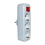 Casa si Gradina - Electrice - Accesorii electrice - Prelungitoare, triple, fise - Triplu stecher SCHUKO liniar + intrerupator 3500W 16A Mutlusan 001 170 033004 00 00 - Infinity.ro