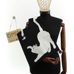 Fashion, accesorii si bijuterii - Femei - Accesorii femei - Genti si rucsacuri femei - Geanta textila din bumbac, dimensiune 34x39 cm, Buticcochet, Negru - GND1127 - Infinity.ro