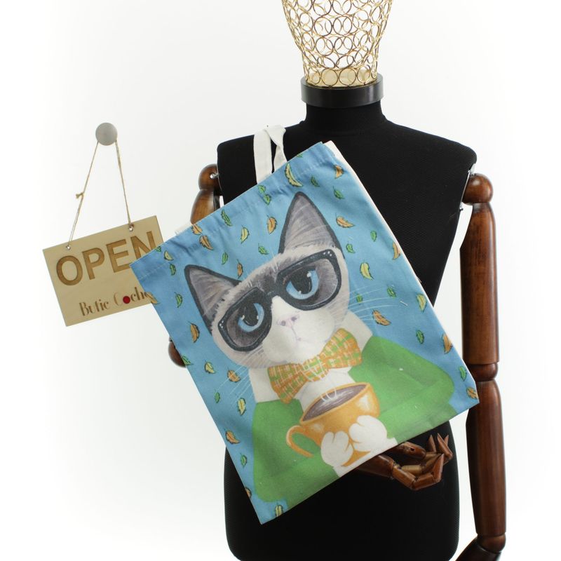 Fashion, accesorii si bijuterii - Femei - Accesorii femei - Genti si rucsacuri femei - Geanta textila din bumbac, dimensiune 34x39 cm, Buticcochet, Multicolor - GND1133 - Infinity.ro