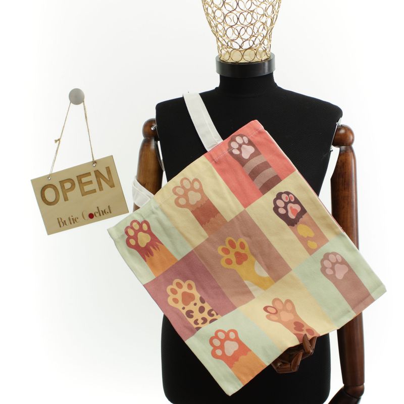 Fashion, accesorii si bijuterii - Femei - Accesorii femei - Genti si rucsacuri femei - Geanta textila din bumbac, dimensiune 34x39 cm, Buticcochet, Multicolor - GND1129 - Infinity.ro