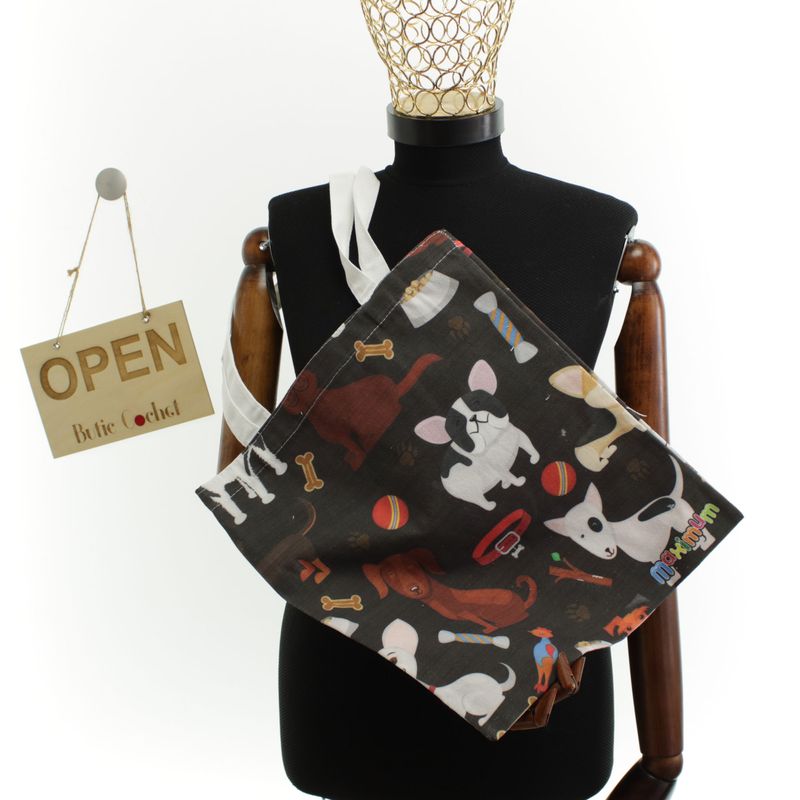 Fashion, accesorii si bijuterii - Femei - Accesorii femei - Genti si rucsacuri femei - Geanta textila din bumbac, dimensiune 34x39 cm, Buticcochet, Multicolor - GND1128 - Infinity.ro