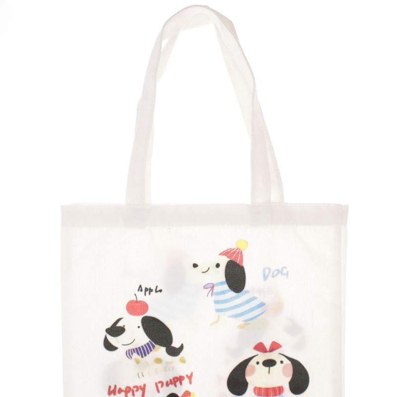 Fashion, accesorii si bijuterii - Femei - Accesorii femei - Genti si rucsacuri femei - Geanta textila din bumbac, dimensiune 35x38 cm, Buticcochet, model cu Catei, Bej - GND1124 - Infinity.ro