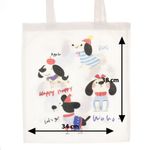 Fashion, accesorii si bijuterii - Femei - Accesorii femei - Genti si rucsacuri femei - Geanta textila din bumbac, dimensiune 35x38 cm, Buticcochet, model cu Catei, Bej - GND1124 - Infinity.ro