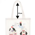 Fashion, accesorii si bijuterii - Femei - Accesorii femei - Genti si rucsacuri femei - Geanta textila din bumbac, dimensiune 35x38 cm, Buticcochet, model cu Catei, Bej - GND1124 - Infinity.ro