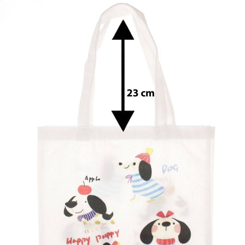 Fashion, accesorii si bijuterii - Femei - Accesorii femei - Genti si rucsacuri femei - Geanta textila din bumbac, dimensiune 35x38 cm, Buticcochet, model cu Catei, Bej - GND1124 - Infinity.ro