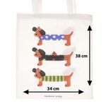 Fashion, accesorii si bijuterii - Femei - Accesorii femei - Genti si rucsacuri femei - Geanta textila din bumbac, dimensiune 35x38 cm, Buticcochet, model cu Catei, Bej - GND1125 - Infinity.ro