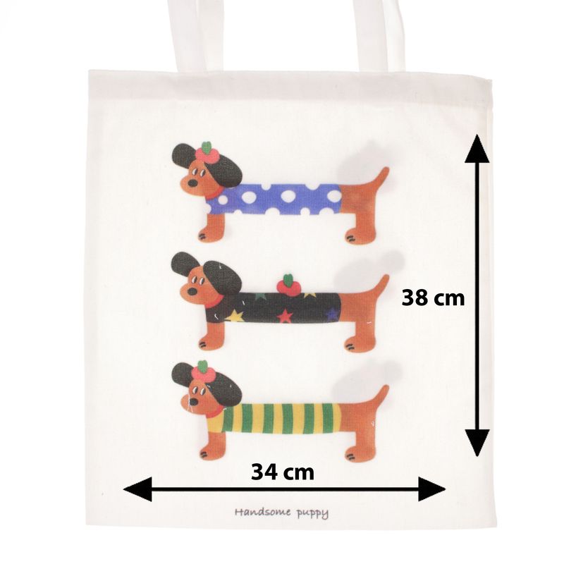 Fashion, accesorii si bijuterii - Femei - Accesorii femei - Genti si rucsacuri femei - Geanta textila din bumbac, dimensiune 35x38 cm, Buticcochet, model cu Catei, Bej - GND1125 - Infinity.ro
