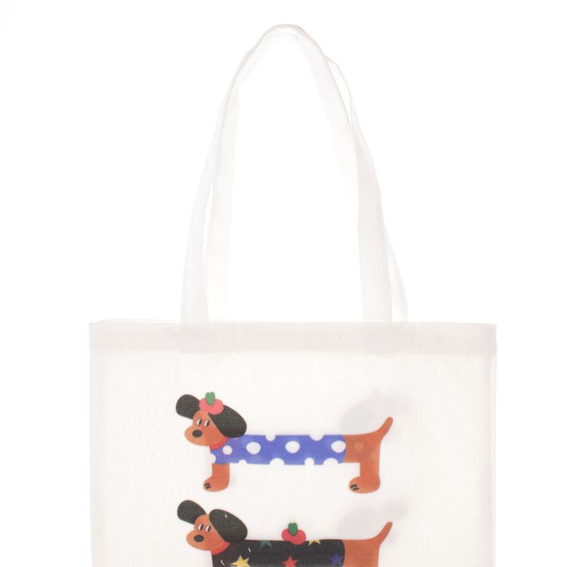 Fashion, accesorii si bijuterii - Femei - Accesorii femei - Genti si rucsacuri femei - Geanta textila din bumbac, dimensiune 35x38 cm, Buticcochet, model cu Catei, Bej - GND1125 - Infinity.ro