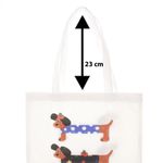Fashion, accesorii si bijuterii - Femei - Accesorii femei - Genti si rucsacuri femei - Geanta textila din bumbac, dimensiune 35x38 cm, Buticcochet, model cu Catei, Bej - GND1125 - Infinity.ro