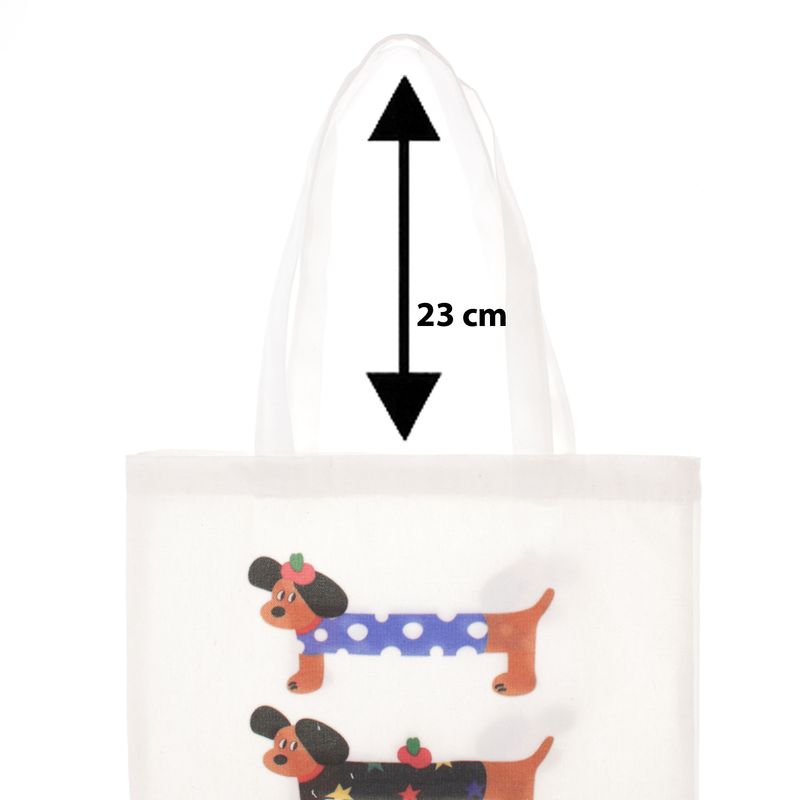 Fashion, accesorii si bijuterii - Femei - Accesorii femei - Genti si rucsacuri femei - Geanta textila din bumbac, dimensiune 35x38 cm, Buticcochet, model cu Catei, Bej - GND1125 - Infinity.ro