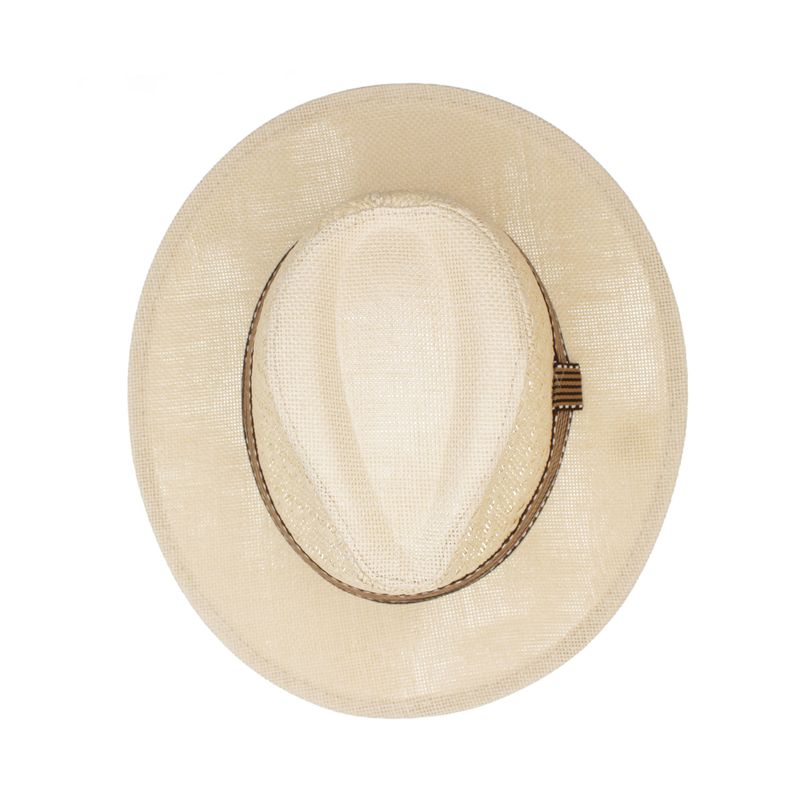 Fashion, accesorii si bijuterii - Barbati - Accesorii barbati - Caciuli si sepci barbati - Palarie de soare, barbati, Buticcochet, din paie de hartie, cu banda decorativa, marime 58 cm ajustabila, Bej - PAL1896 - Infinity.ro