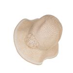 Fashion, accesorii si bijuterii - Femei - Accesorii femei - Caciuli si palarii femei - Palarie dama, Buticcochet, din bumbac si poliester, cu banda decorativa, one size, Bej - PAL1901 - Infinity.ro