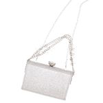 Fashion, accesorii si bijuterii - Femei - Accesorii femei - Genti si rucsacuri femei - Geanta clutch, de dama, din material sintetic, ButicCochet, 17x11x4 cm, cu strasuri, Argintiu - GND1099 - Infinity.ro