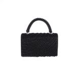 Fashion, accesorii si bijuterii - Femei - Accesorii femei - Genti si rucsacuri femei - Geanta, de dama, din material sintetic, ButicCochet, 20x13x5 cm, cu strasuri si perle, Negru - GND1092 - Infinity.ro