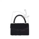 Fashion, accesorii si bijuterii - Femei - Accesorii femei - Genti si rucsacuri femei - Geanta, de dama, din material sintetic, ButicCochet, 20x13x5 cm, cu strasuri si perle, Negru - GND1092 - Infinity.ro