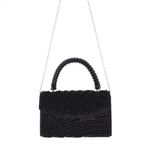 Fashion, accesorii si bijuterii - Femei - Accesorii femei - Genti si rucsacuri femei - Geanta, de dama, din material sintetic, ButicCochet, 20x13x5 cm, cu strasuri si perle, Negru - GND1092 - Infinity.ro