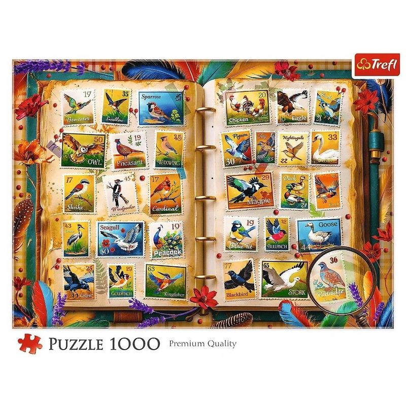 Jucarii, Copii si Bebe - Jucarii si jocuri - Jocuri si puzzle - Puzzle - Puzzle trefl 1000 colectia de timbre atlasul pasarilor - Infinity.ro