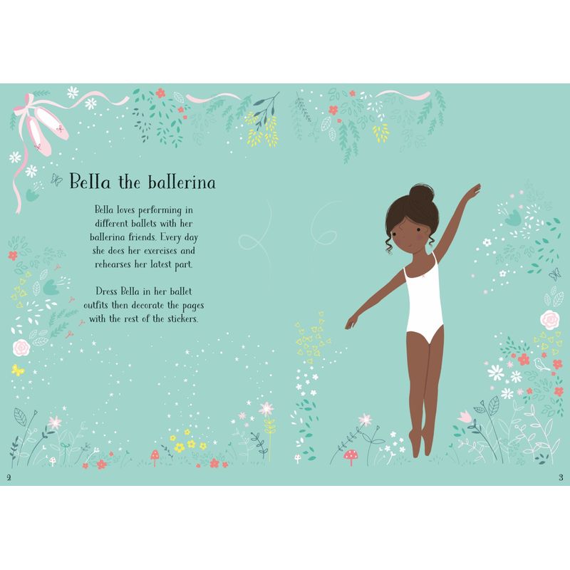 Carti si Birotica - Carti - Carti pentru copii - Carti interactive - Little Sticker Dolly Dressing Ballerina – Carte cu stickere pentru copii 4+ ani, Usborne - Infinity.ro