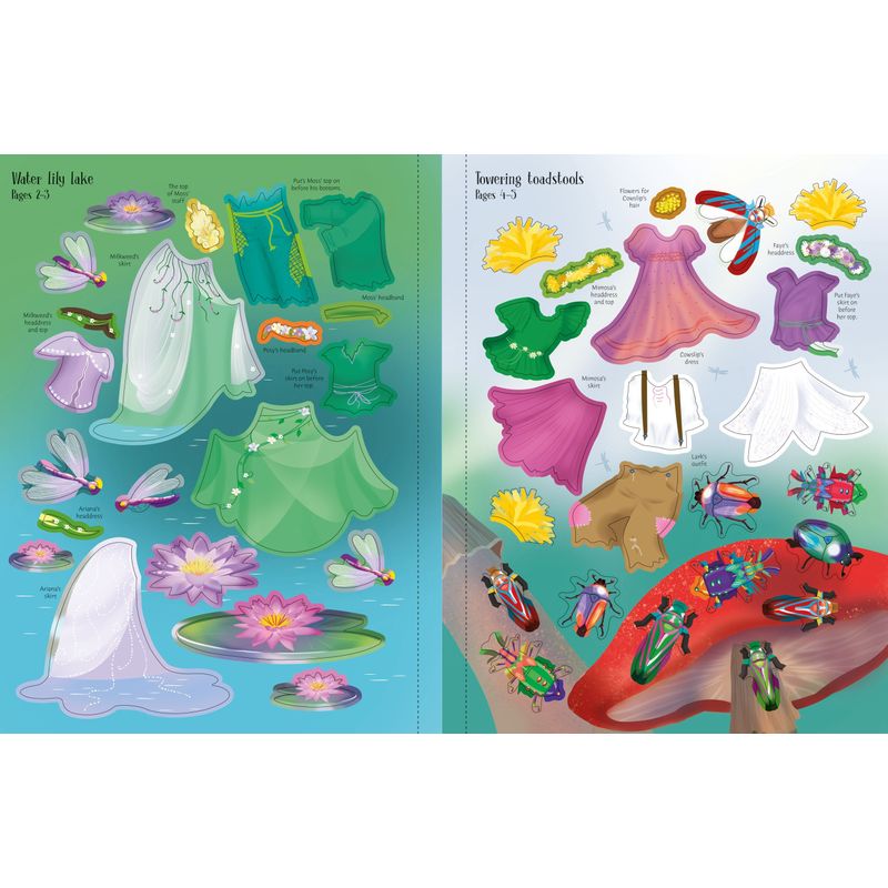 Carti si Birotica - Carti - Carti pentru copii - Carti interactive - Sticker Dolly Dressing Magical Kingdom – Carte cu stickere pentru copii 5+ ani, Usborne - Infinity.ro