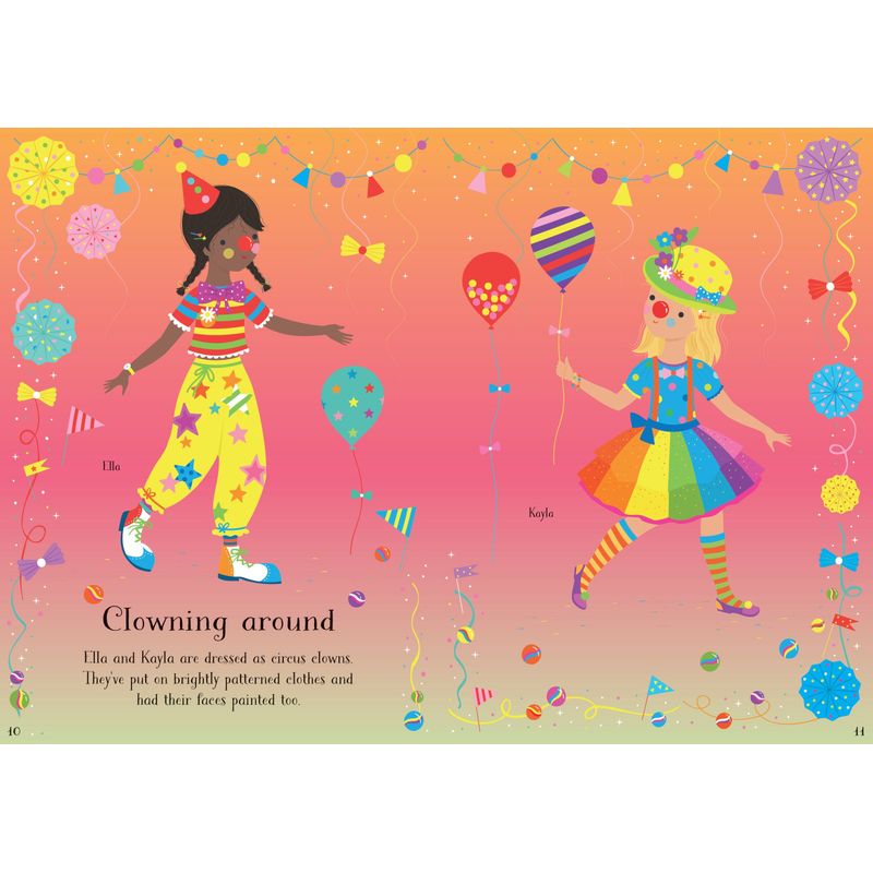 Carti si Birotica - Carti - Carti pentru copii - Carti interactive - Little Sticker Dolly Dressing Carnival – Carte cu stickere pentru copii 4+ ani, Usborne - Infinity.ro