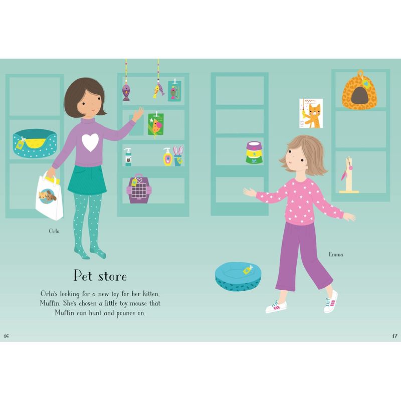 Carti si Birotica - Carti - Carti pentru copii - Carti interactive - Little Sticker Dolly Dressing Kittens – Carte cu stickere pentru copii 4+ ani, Usborne - Infinity.ro