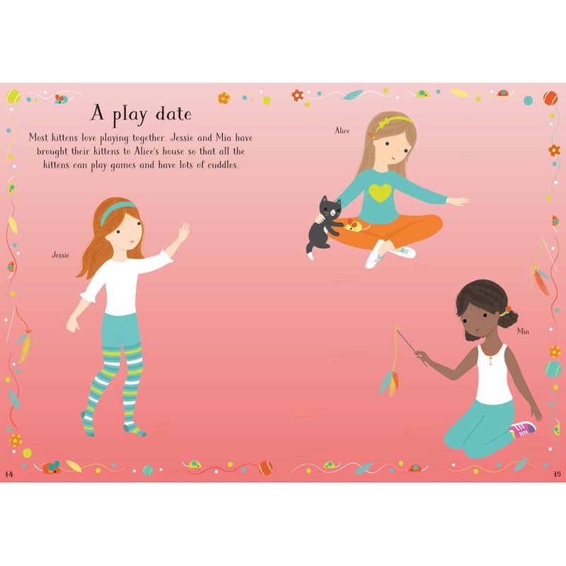 Carti si Birotica - Carti - Carti pentru copii - Carti interactive - Little Sticker Dolly Dressing Kittens – Carte cu stickere pentru copii 4+ ani, Usborne - Infinity.ro