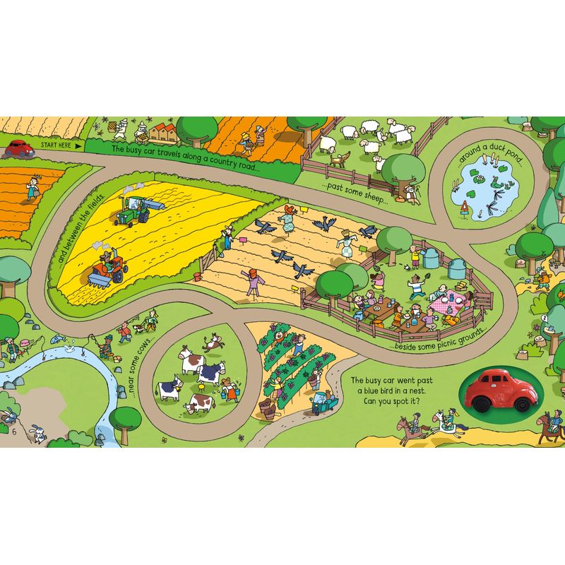 Carti si Birotica - Carti - Carti pentru copii - Carti interactive - Wind-Up Busy Car – Carte cu jucarie pentru copii 3+ ani, Usborne - Infinity.ro