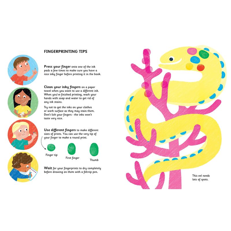 Carti si Birotica - Carti - Carti pentru copii - Carti de colorat - Fingerprint Activities Under the Sea – Carte pentru copii 6+ ani, Usborne - Infinity.ro