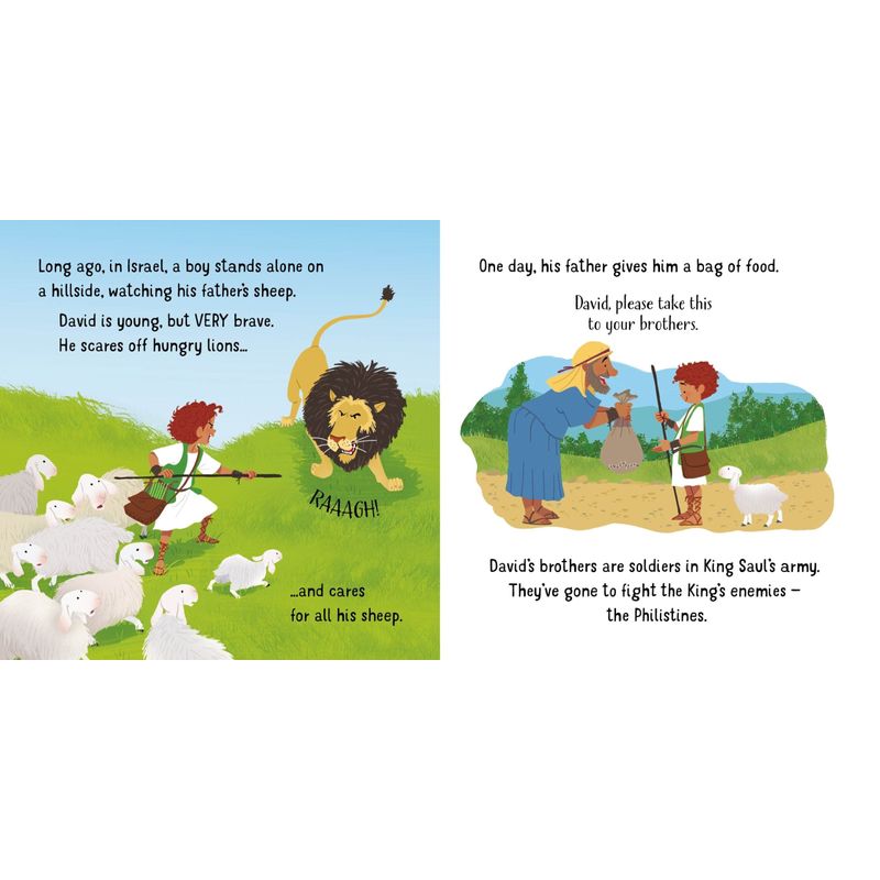 Carti si Birotica - Carti - Carti pentru copii - Carti interactive - David and Goliath – Carte pentru copii 18+ luni, Usborne - Infinity.ro