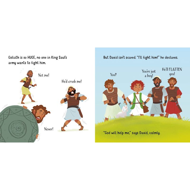 Carti si Birotica - Carti - Carti pentru copii - Carti interactive - David and Goliath – Carte pentru copii 18+ luni, Usborne - Infinity.ro