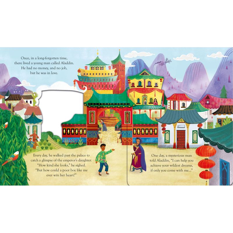 Carti si Birotica - Carti - Carti pentru copii - Carti interactive - Peep Inside a Fairy Tale Aladdin – Carte cu clapete pentru copii 3+ ani, Usborne - Infinity.ro