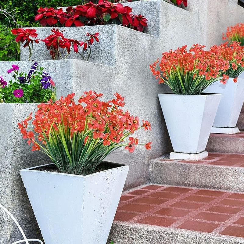 Casa si Gradina - Decoratiuni - Obiecte decorative - Plante artificiale - Flori ornamentale artificiale ROSII set 10 buc - Infinity.ro