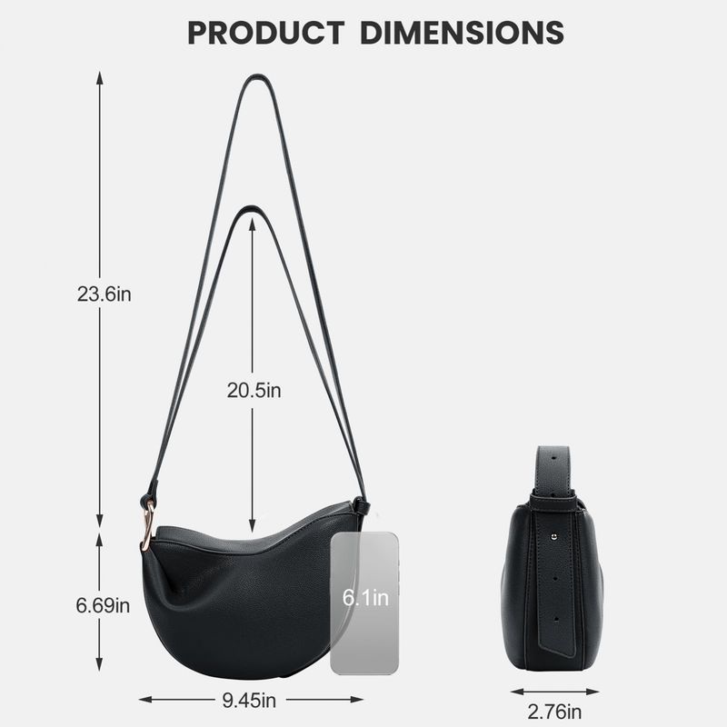 Fashion, accesorii si bijuterii - Femei - Accesorii femei - Genti si rucsacuri femei - Poseta eleganta de umar neagra din piele PU, cu magnet si curea ajustabila - Infinity.ro