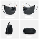 Fashion, accesorii si bijuterii - Femei - Accesorii femei - Genti si rucsacuri femei - Poseta eleganta de umar neagra din piele PU, cu magnet si curea ajustabila - Infinity.ro
