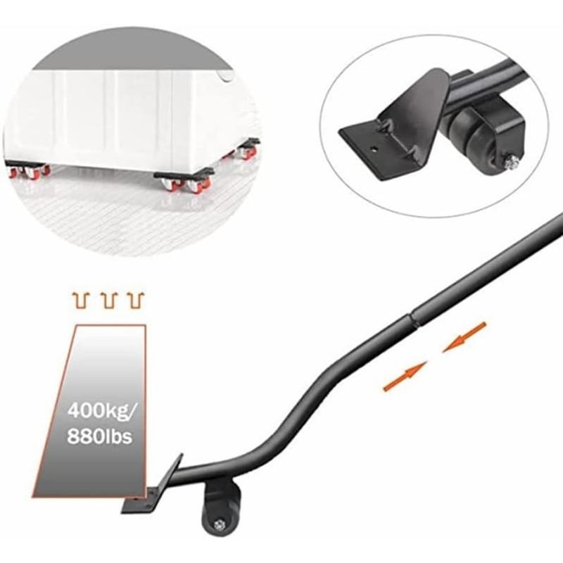 Casa si Gradina - Constructii - Depozitare, transport si protectie - Echipamente pentru transport si ridicat - Set ridicat si transport mobila in casa cu 4 role cu franare si parghie ridicat, sarcina max 400 kg - Infinity.ro
