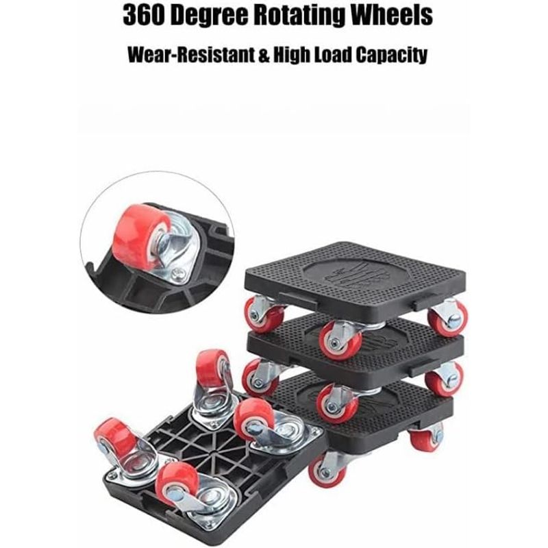 Casa si Gradina - Constructii - Depozitare, transport si protectie - Echipamente pentru transport si ridicat - Set ridicat si transport mobila in casa cu 4 role cu franare si parghie ridicat, sarcina max 400 kg - Infinity.ro
