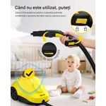 Electronice si Electrocasnice - Ingrijirea locuintei - Mopuri electrice - Aparat curatare cu abur, 23 accesorii, cablu 5 m, pentru suprafete, covoare si tapiterie, culoare galben - Infinity.ro