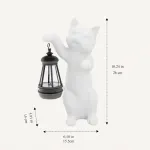 Casa si Gradina - Corpuri si surse de iluminat - Iluminat exterior - Lampi solare - Pisica de gradina, terasa, balcon cu LED-uri si panou solar 26 cm - Infinity.ro