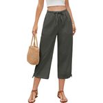 Fashion, accesorii si bijuterii - Femei - Imbracaminte femei - Pantaloni femei - Pantaloni casual lejeri pentru femei, cu buzunare si talie elastica, gri  S - Infinity.ro