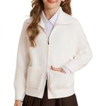 Fashion, accesorii si bijuterii - Copii - Imbracaminte copii - Bluze si camasi copii - Cardigan, bluza tricotata cu maneci lungi si fermoar dublu pentru fete 7 ani - Infinity.ro