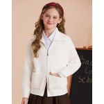 Fashion, accesorii si bijuterii - Copii - Imbracaminte copii - Bluze si camasi copii - Cardigan, bluza tricotata cu maneci lungi si fermoar dublu pentru fete 7 ani - Infinity.ro