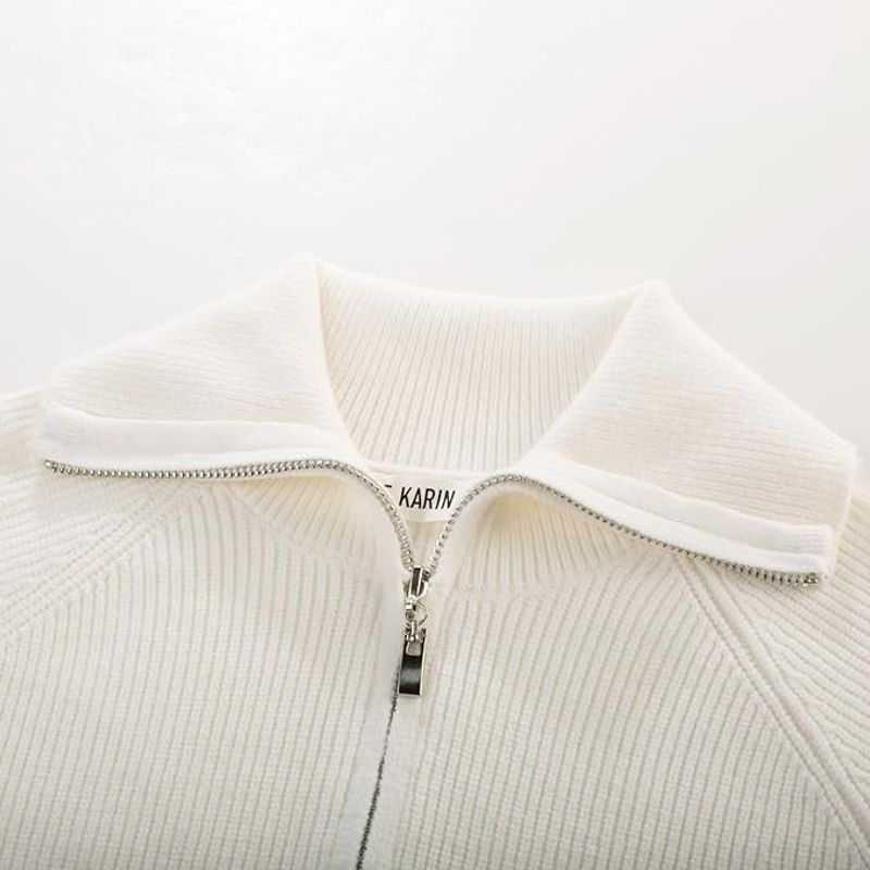 Fashion, accesorii si bijuterii - Copii - Imbracaminte copii - Bluze si camasi copii - Cardigan, bluza tricotata cu maneci lungi si fermoar dublu pentru fete 7 ani - Infinity.ro