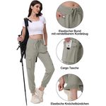 Fashion, accesorii si bijuterii - Femei - Imbracaminte femei - Pantaloni femei - Pantaloni sport respirabili pentru femei, cu buzunare si talie elastica, lungi crem XL - Infinity.ro