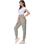 Fashion, accesorii si bijuterii - Femei - Imbracaminte femei - Pantaloni femei - Pantaloni sport respirabili pentru femei, cu buzunare si talie elastica, lungi crem XL - Infinity.ro
