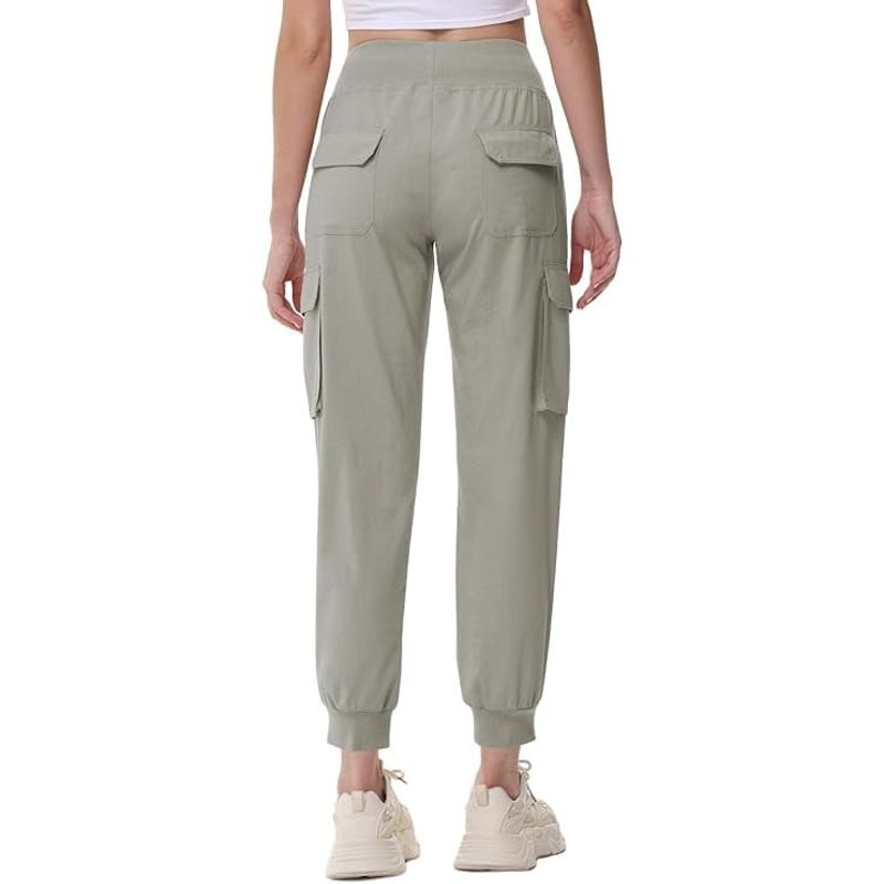 Fashion, accesorii si bijuterii - Femei - Imbracaminte femei - Pantaloni femei - Pantaloni sport respirabili pentru femei, cu buzunare si talie elastica, lungi crem XL - Infinity.ro