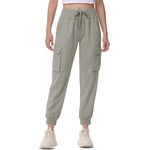 Fashion, accesorii si bijuterii - Femei - Imbracaminte femei - Pantaloni femei - Pantaloni sport respirabili pentru femei, cu buzunare si talie elastica, lungi crem XL - Infinity.ro